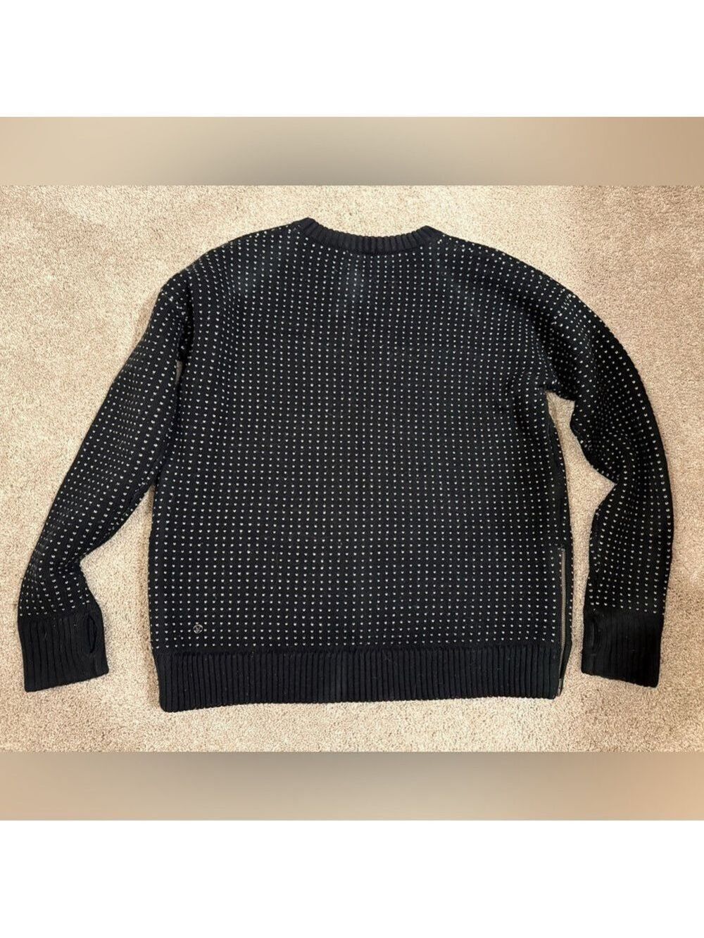 Lululemon Yogi Crew Neck Sweater Black with Hearts - Picture 3 of 5